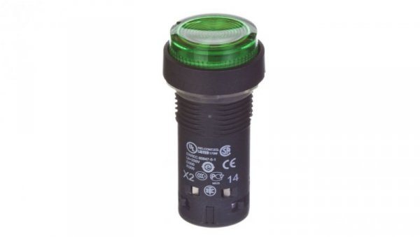 Przycisk sterowniczy 22mm zielony 1Z z samopowrotem z podświetleniem 230V AC XB7NW33M1