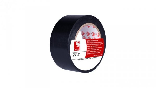 Taśma oznaczeniowa ostrzegawcza 50mm/33m czarna 2721 SCAPA