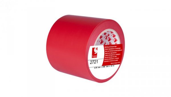 Taśma oznaczeniowa ostrzegawcza 100mm/33m czerwona 2721 SCAPA