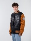 Fubu Herrenjacke Bomberjacke Varsity Block Corduroy Jacket In Schwarz und Braun