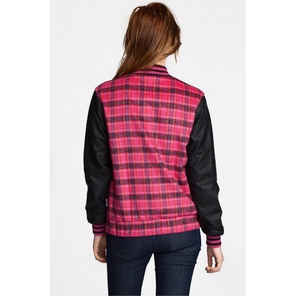 Adidas Originals Tartin Wool Jack Kariertes Damenjacke Rot Schwarz Druckknöpfen