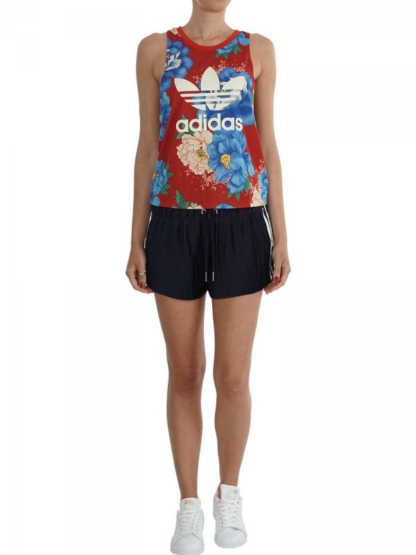 Adidas Originals C Tank Sport Top In Mehrfarbig für Damen Blumenmuster