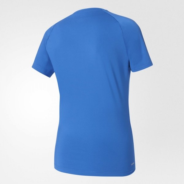 Adidas D2M Tee 3S Climalite Damen Sport T-Shirt In Blau für Damen
