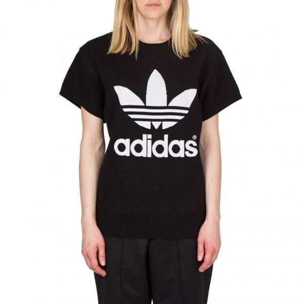 Adidas Originals Hy Ssl Knit Sport Baumwolle T-Shirt In Schwarz für Damen