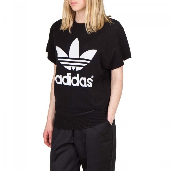 Adidas Originals Hy Ssl Knit Sport Baumwolle T-Shirt In Schwarz für Damen