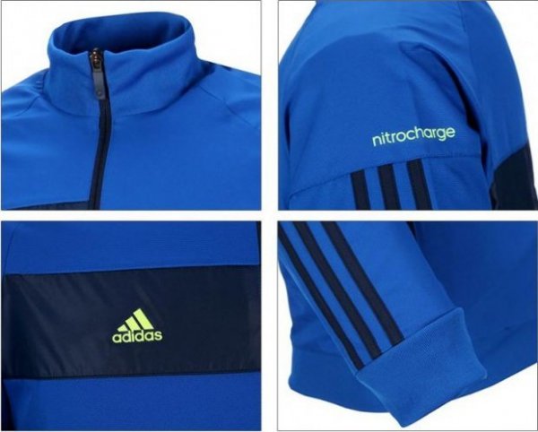Adidas Performance Nitrocharge Herrenbluse Blau Sporrtbluse Mit Reißverschluss