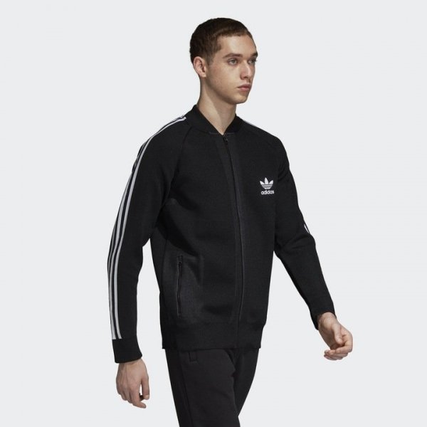 Adidas Originals Bf Knit TT DH5758 Herrenbluse Schwarz Sweatshirt Reißverschluss
