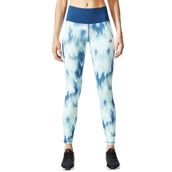 Adidas Longtight All Over Print Leggings Blau Mit Hochen Leibhöhe für Damen