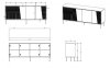 Komoda 4D ABI 200x45x88 kaszmir mat