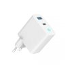 GEMBIRD 2-PORTOWA SZYBKA ŁADOWARKA SIECIOWA GAN (PD) USB (A+C), 30W, LED, BIAŁA
