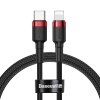 Kabel USB-C do Lightning PD Baseus Cafule, 18W, 1m (czarno-czerwony)