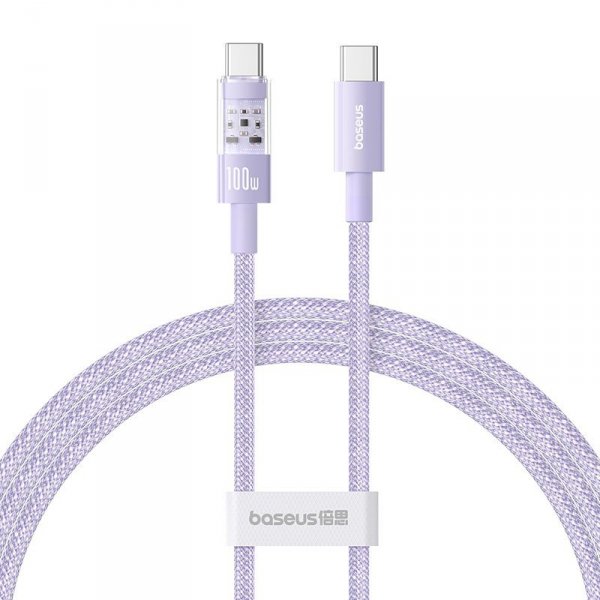 Kabel Baseus Gem Typ C-Typ C 100W 1m (fioletowy)