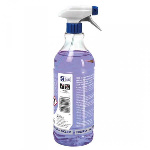 MILL CLEAN UMYJE  płyn do mycia szyb, luster, glazury o zapachu Maciejki 1,22l (opak.zb 9 szt.)