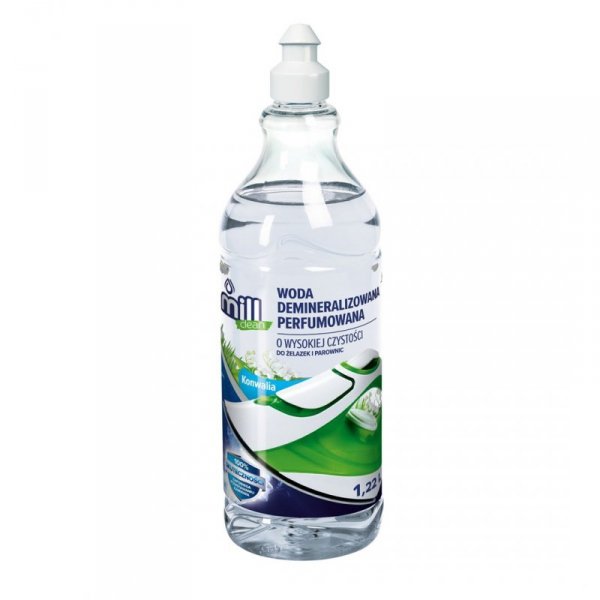 MILL CLEAN Woda demineralizowana perfumowana Konwalia do żelazek, produkt do prasowania o wysokiej czystości  1,22L