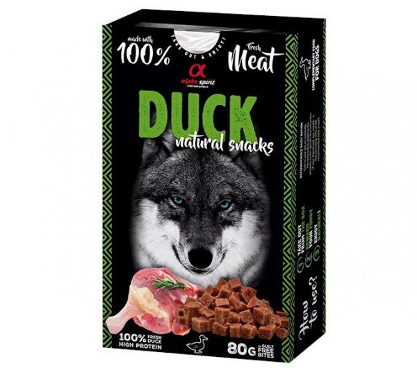 Alpha Spirit Naturals przysmak dla psa kaczka 80g
