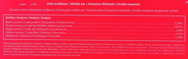MACED Ucho środkowe - przysmak dla psa - 100 g
