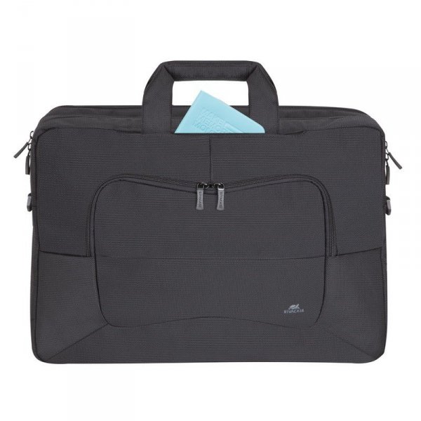 RIVACASE TORBA NA LAPTOP 17,3&quot; TEGEL, CZARNA, MATERIAŁ WODOODPORNY, KIESZENIE NA TABLET 10,1&quot;, SMARTFON, DOKUMENTY, AK