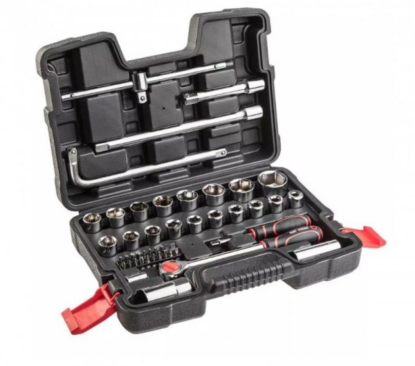 Klucze nasadowe Top Tools 1/4&quot;, 1/2&quot; zestaw 47 sztuk