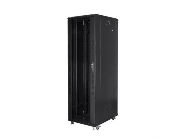 Szafa jednosekcyjna, zamykana na zamek Lanberg FF01-8842-12B (42U; 19&#039;&#039;; 2050mm / 800mm / 800 mm; stojąca; Pełne, Szkl