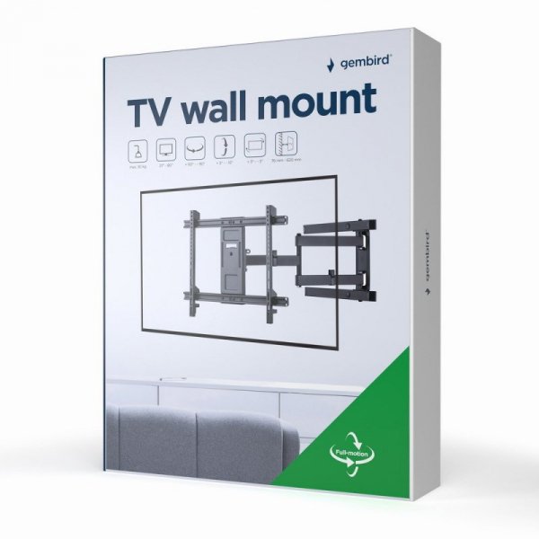 GEMBIRD UCHWYT ŚCIENNY LCD 37&quot;-80&quot; (OBRACANIE I POCHYLANIE) VESA MAX 600 X 400MM, DO 50KG