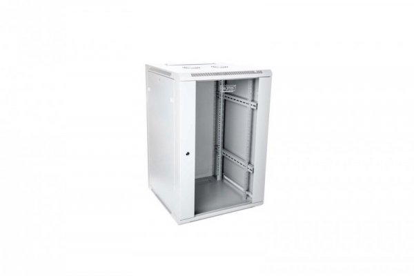 Szafa sieciowa wisząca 19&quot; 21U rack 600x600, drzwi szyba, szary, niedzielona, niezłożona, 60kg