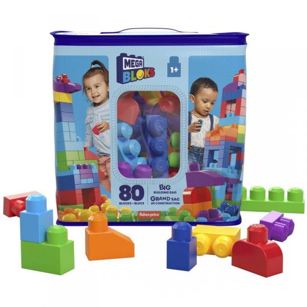 Klocki Mega Bloks First Builders CYP72/DCH63 80 elementów Torba niebieska