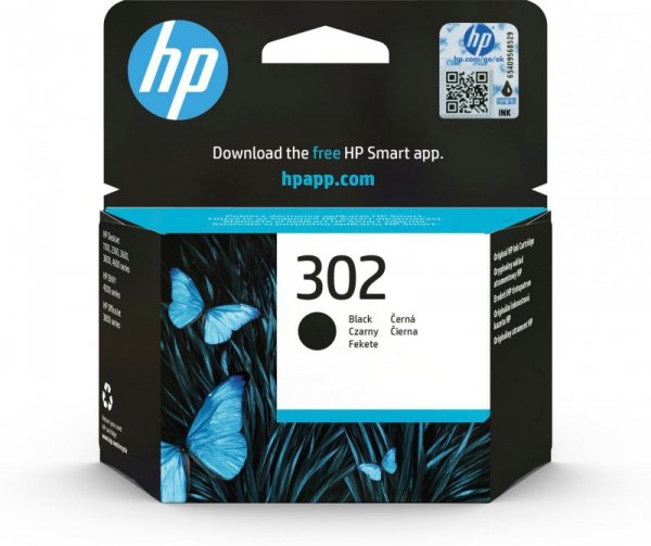 Tusz HP czarny HP 302, HP302=F6U66AE, 190 str.,3,5 ml