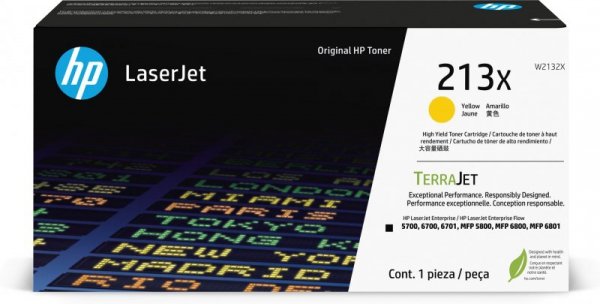 HP Oryginalnym wkładem z żółtym tonerem o wysokiej wydajności 213X LaserJet