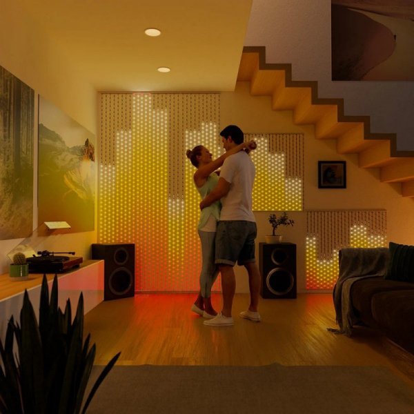 Twinkly Matrix – 500 RGB LED Lampki w kształcie pereł, przezroczysty przewód, 1.7x7.8ft typ wtyczki F