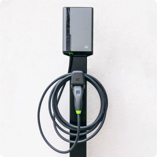Green Cell GC HabuDen Wallbox 22kW 32A 5m Kabel Typ 2 Inteligentna Stacja Ładowania EV z Aplikacją GC App Bluetooth WiFi