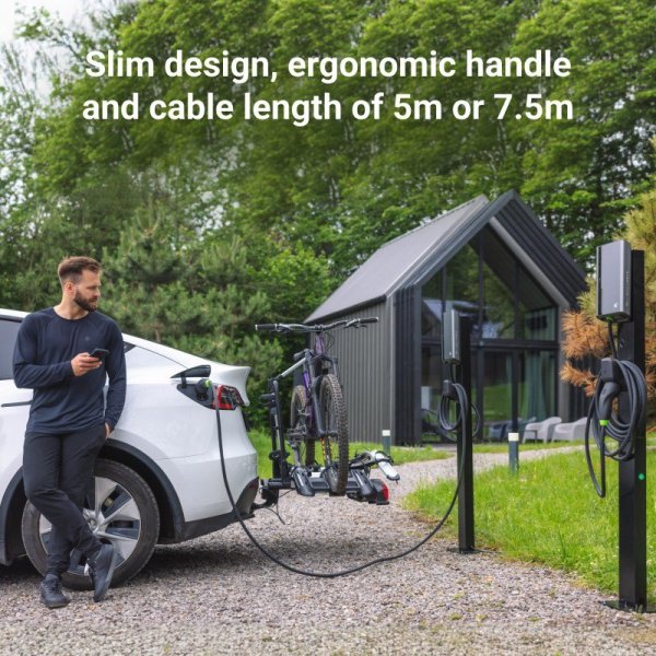 Green Cell GC HabuDen Wallbox 22kW 32A 5m Kabel Typ 2 Inteligentna Stacja Ładowania EV z Aplikacją GC App Bluetooth WiFi