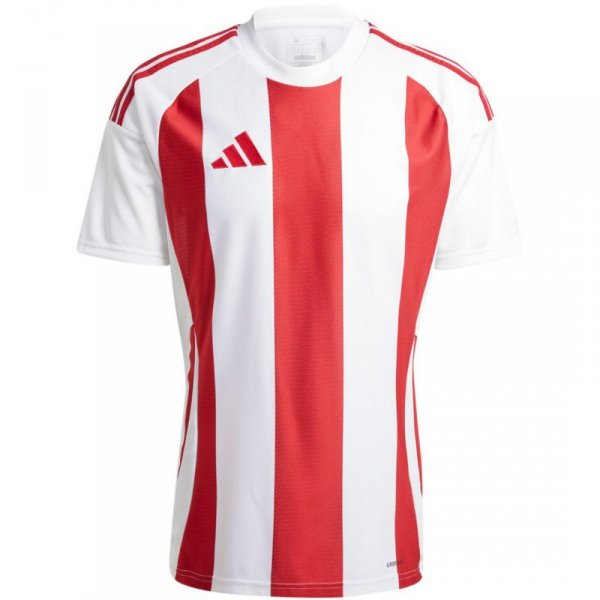 Koszulka męska adidas Striped 24 Jersey biało-czerwona IW2142 XS