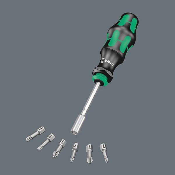 Rękojeść do bitów WERA 1/4&quot; z magnesem + 6 bitów