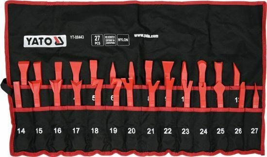 Yato YT-08443 narzędzie do naprawy karoserii Narzędzie do usuwania tapicerki Czerwony 27 szt.