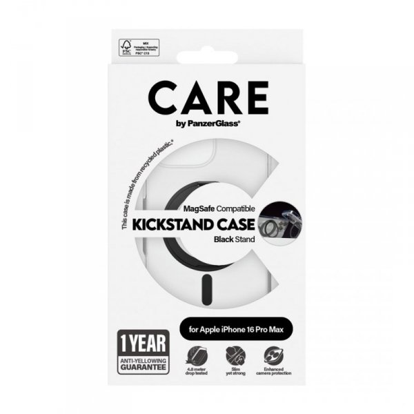 Pokrowiec na telefon komórkowy PanzerGlass CARE by PG BLK Kick/MagS iPhone16P 6.9 Przezroczysty