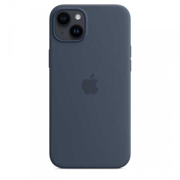 Apple Original iPhone 14 Plus Silikon Case mit MagSafe Sturmblau