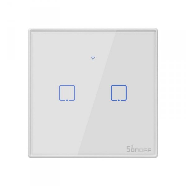 Dotykowy włącznik światła WiFi + RF 433 Sonoff T2 EU TX (2-kanałowy)