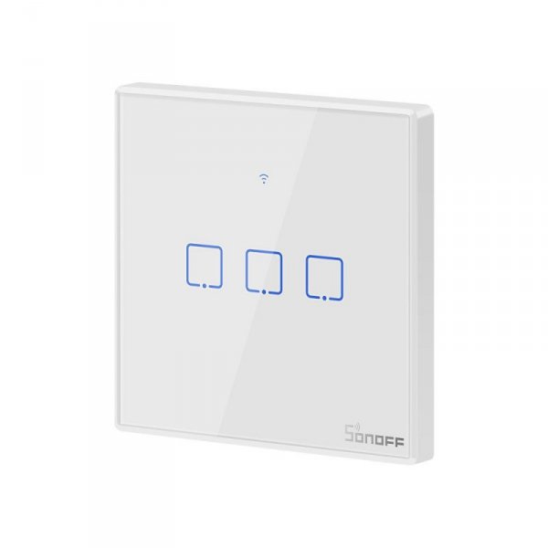 Dotykowy włącznik światła WiFi + RF 433 Sonoff T2 EU TX (3-kanałowy)