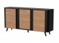 Komoda VOLARE 151x39x75 czarny/orzech 