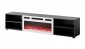 Szafka RTV POLO 180x33x39 czarny + kominek biały 