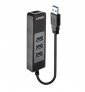 Lindy 43176 Hub USB 3.0 3 Ports, RJ-45 