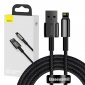 Kabel USB do Lightning Baseus Tungsten Gold, 2.4A, 2m (czarny) 