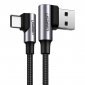 Kabel USB do USB-C, kątowy UGREEN US176, 3A, 2m (czarny) 