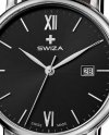 Zegarek damski Swiza Alza Gent, Sst, black, brown WAT.0141.1007