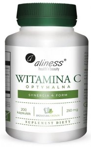 Aliness Witamina C optymalna 250 mg, 200 vege caps