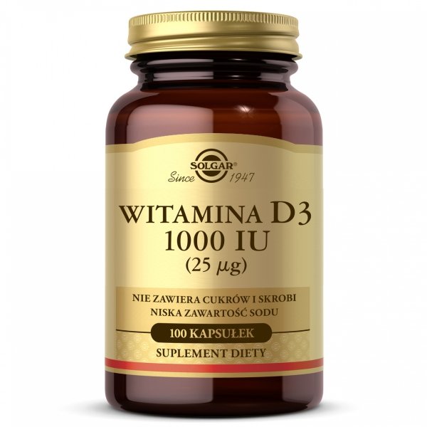 Solgar Naturalna witamina D3 25 µg 1000 IU