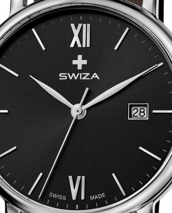 Zegarek damski Swiza Alza Gent, Sst, black, brown WAT.0141.1007