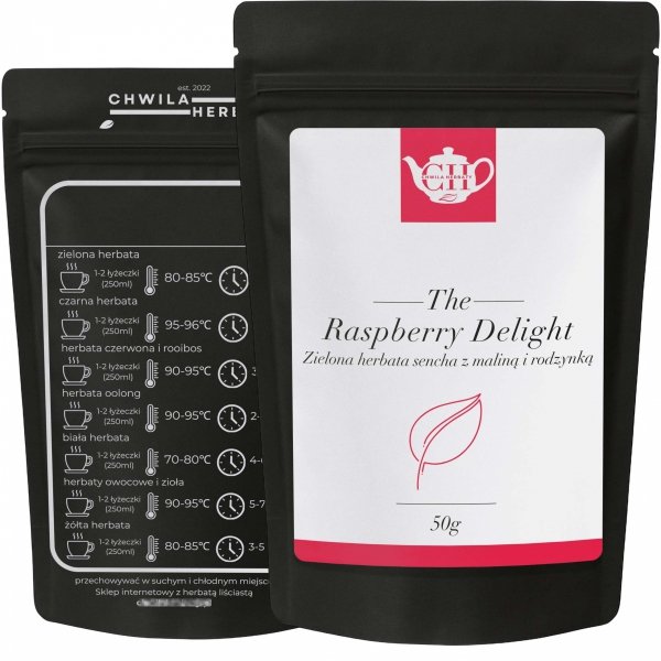 Japońska zielona herbata Sencha z maliną i rodzynką 50g - Malinowa Rozkosz
