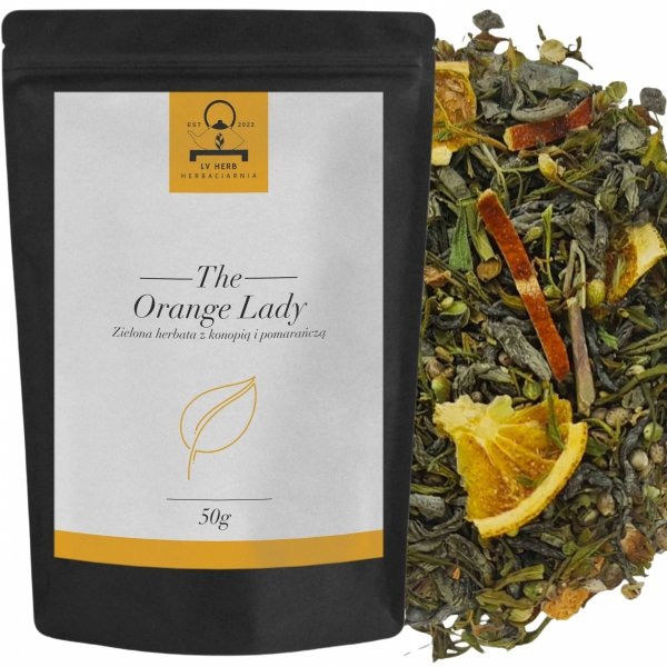 Zielona herbata konopna z pomarańczą 50g - Herbata Liściasta &quot;Orange Lady&quot;