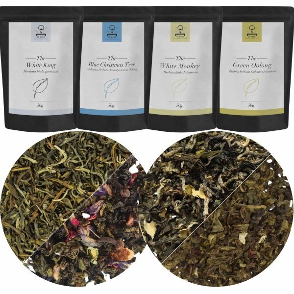 Zestaw Herbat Białych i Oolong &quot; Perły Orientu&quot; - Herbaty Liściaste Premium 4x50g